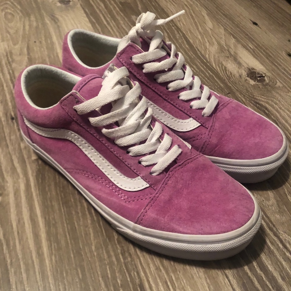 Vans pink with white